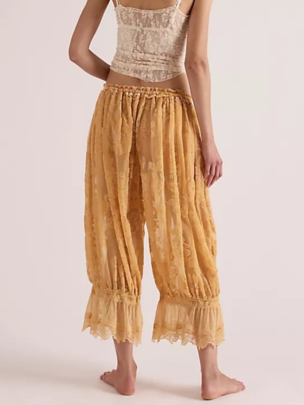 Free people Forever Young Burnout Bloomer Pants NWT Desert Mist Peach - Picture 3 of 8